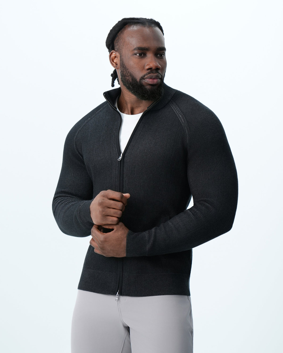 Mid-Weight Sweater Bomber - Black | State & Liberty Tops