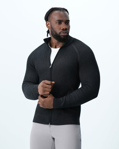 Mid-Weight Sweater Bomber - Black | State & Liberty Tops