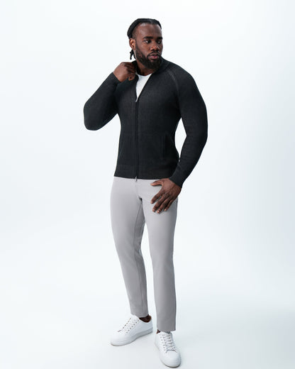 Mid-Weight Sweater Bomber - Black | State & Liberty Tops