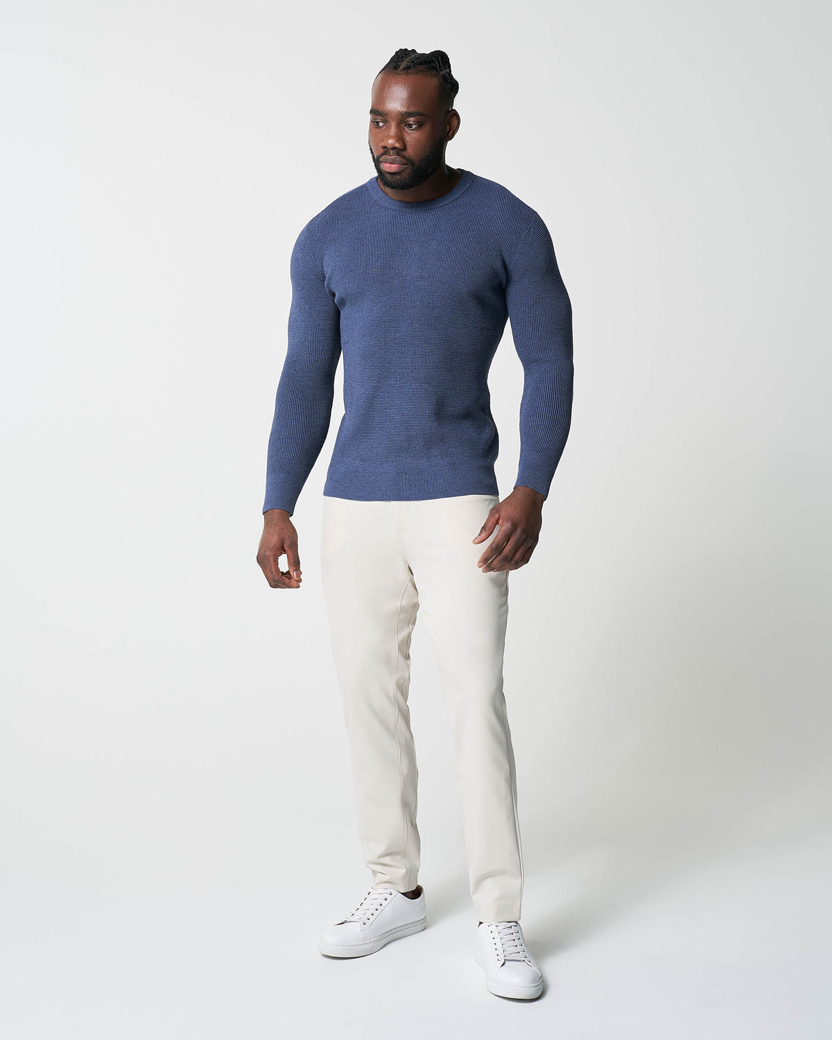 Heavy Knit Crewneck - Navy | State & Liberty Tops