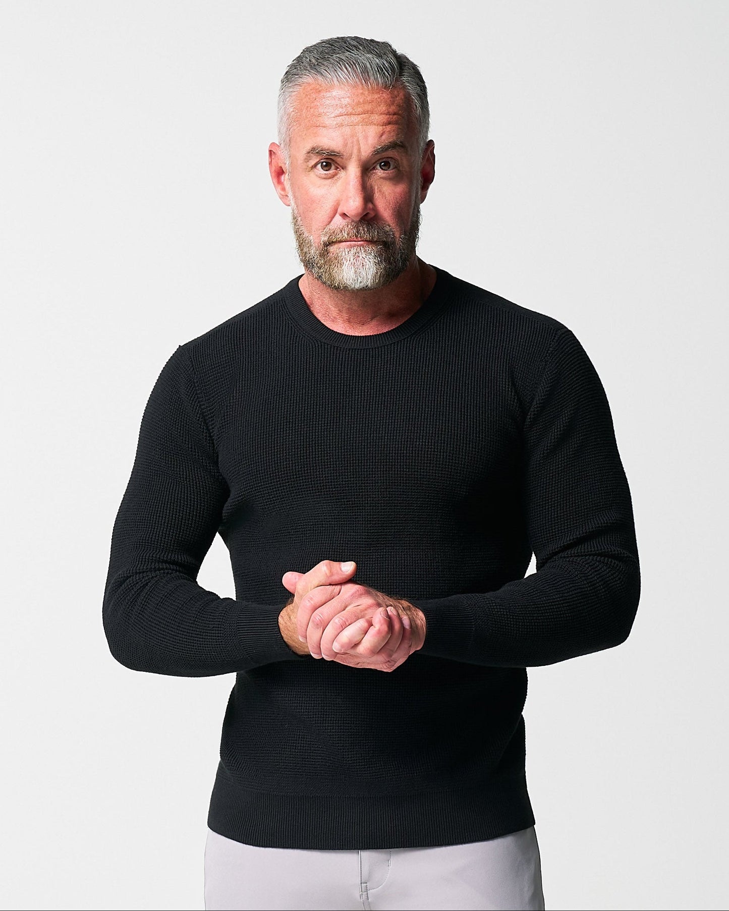 Heavy Knit Crewneck - Black | State & Liberty Tops