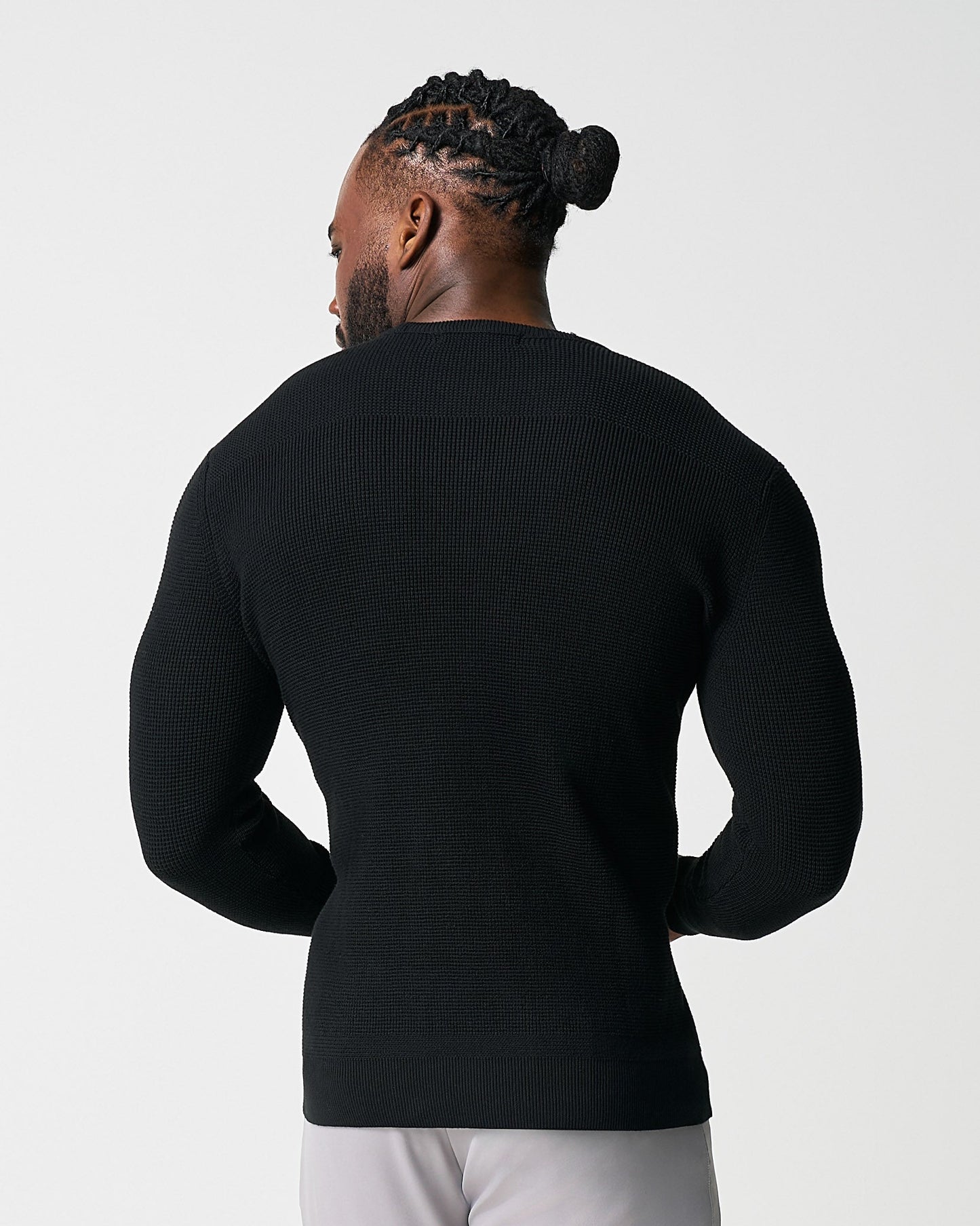 Heavy Knit Crewneck - Black | State & Liberty Tops