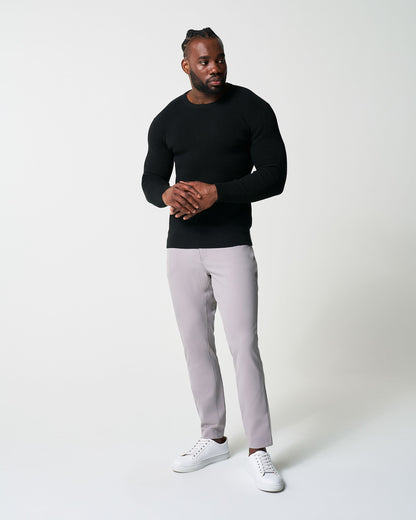 Heavy Knit Crewneck - Black | State & Liberty Tops