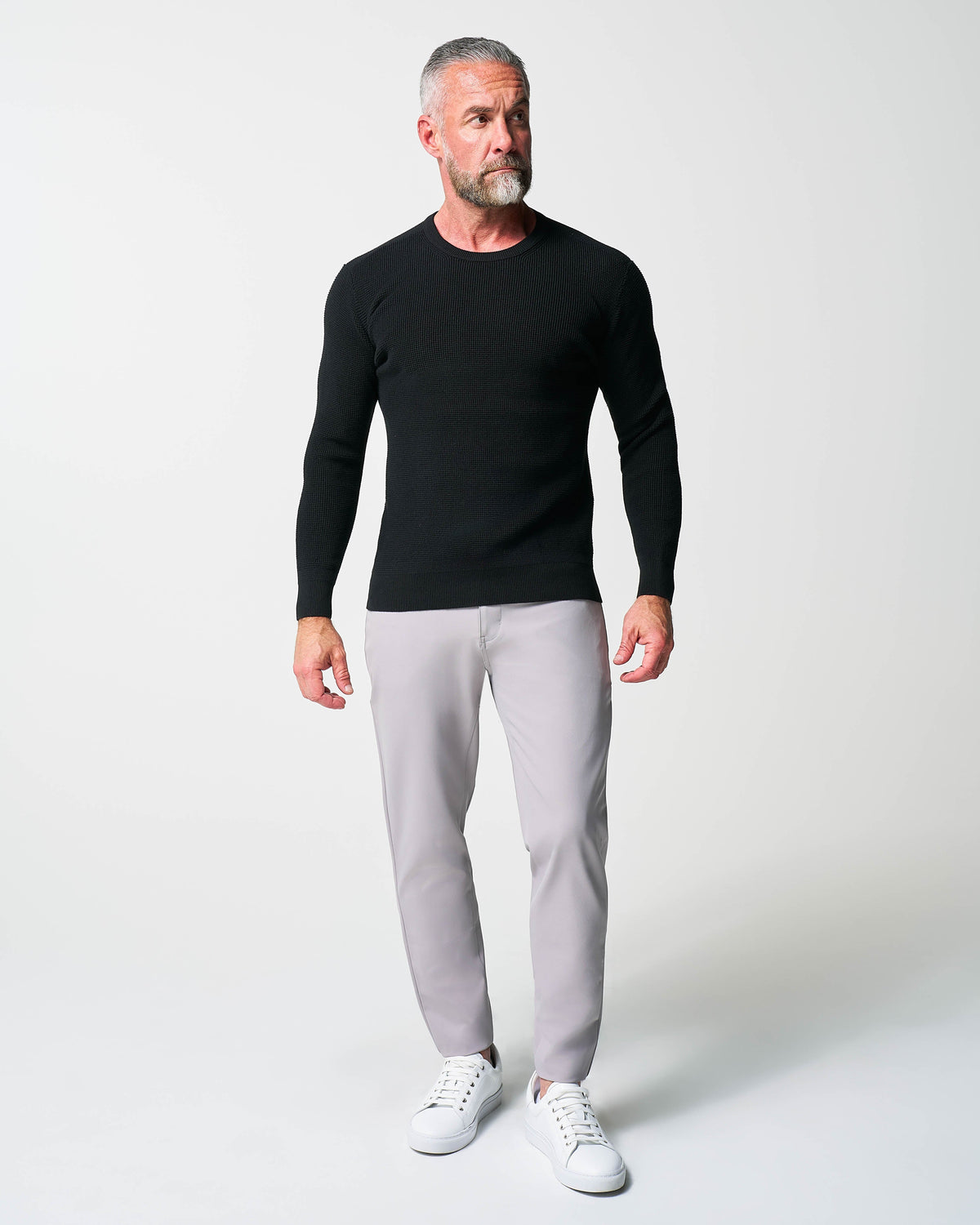 Heavy Knit Crewneck - Black | State & Liberty Tops