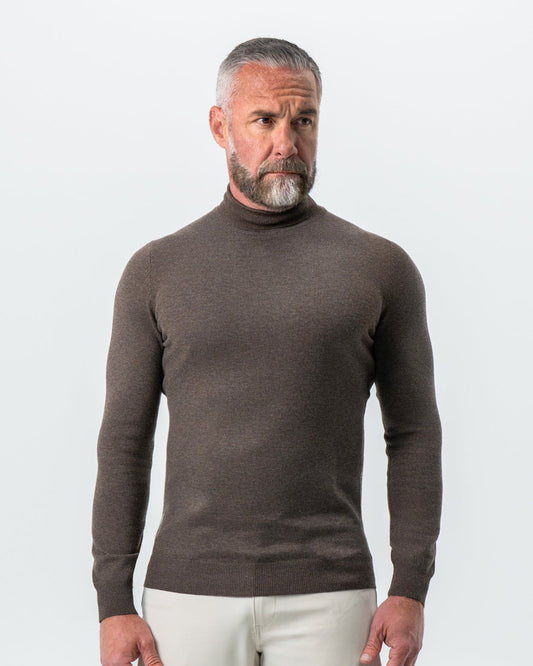 Mid-Weight Wool Turtleneck - Brown | State & Liberty Tops