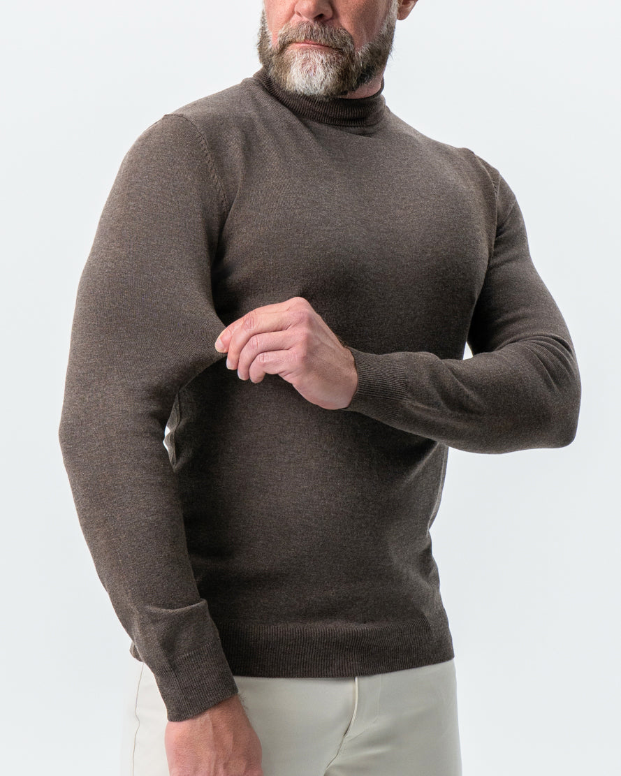 Mid-Weight Wool Turtleneck - Brown | State & Liberty Tops