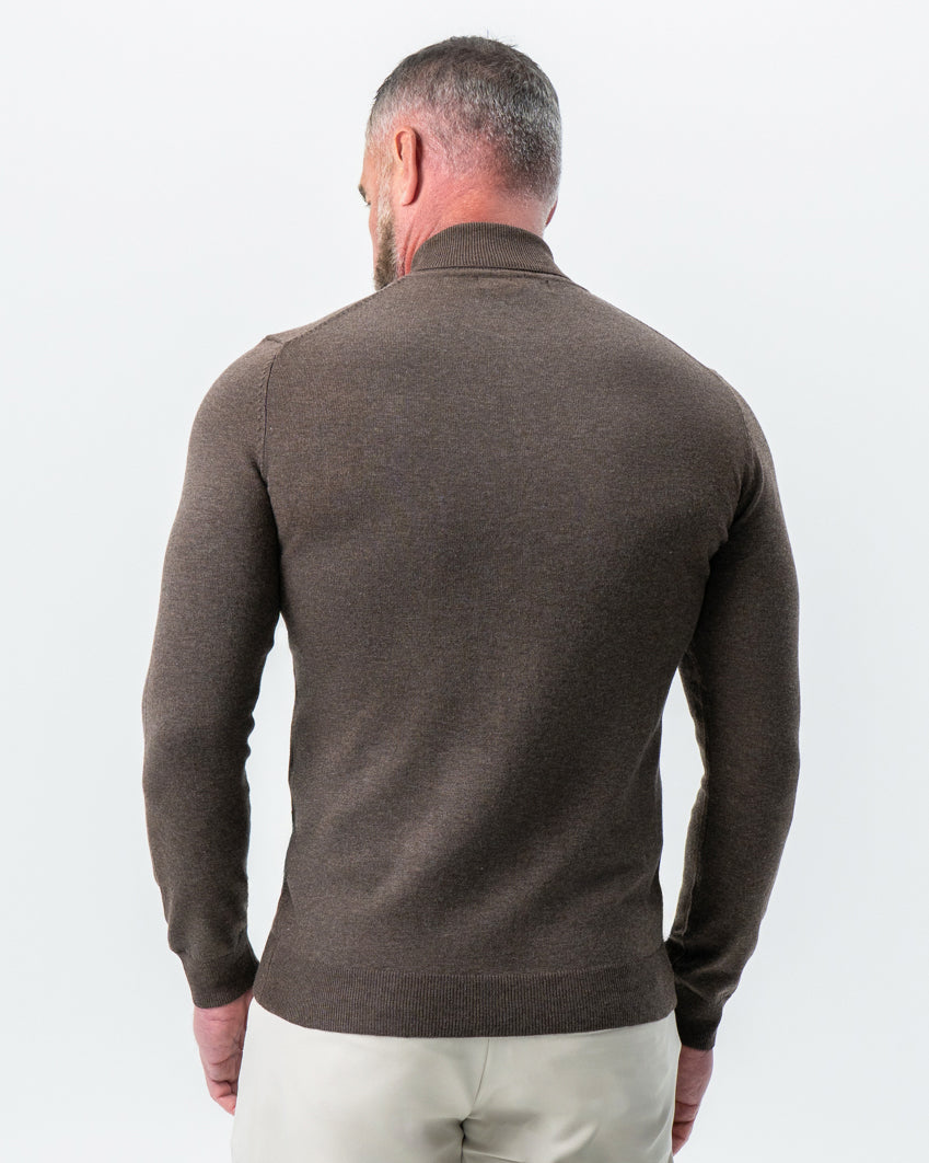 Mid-Weight Wool Turtleneck - Brown | State & Liberty Tops