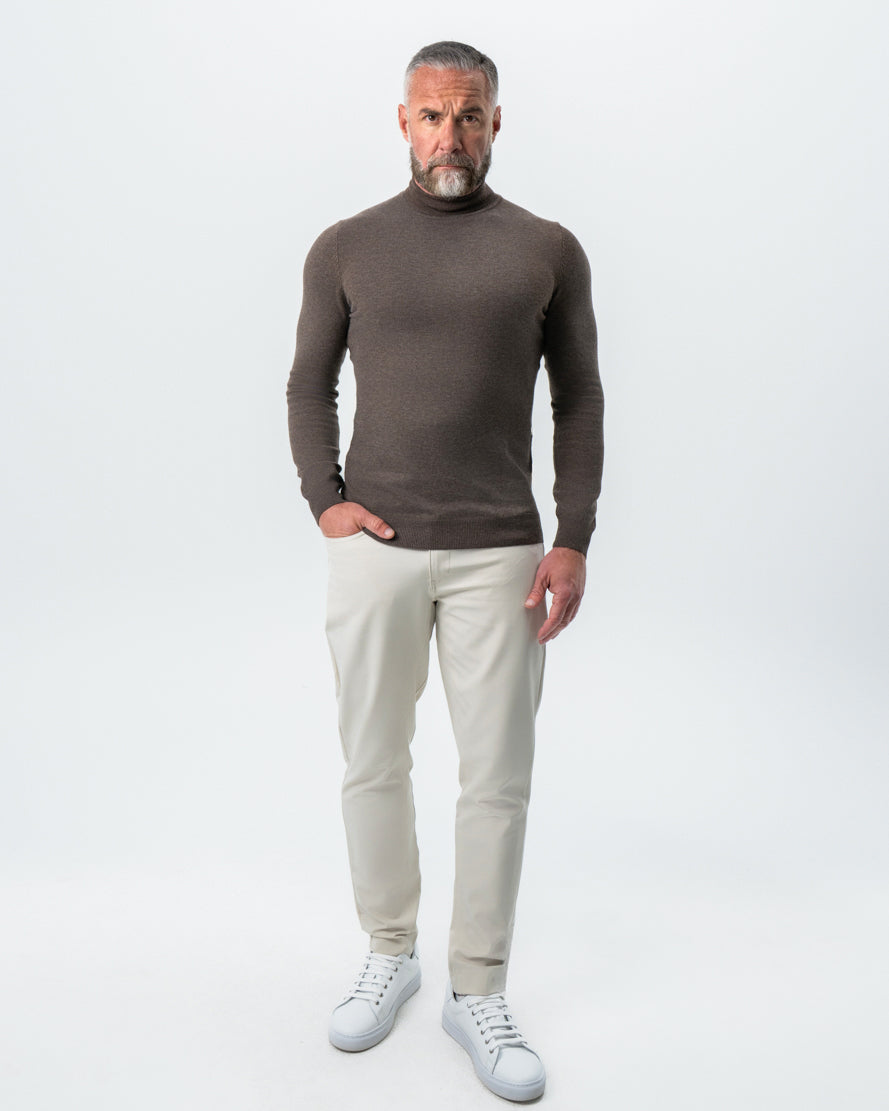 Mid-Weight Wool Turtleneck - Brown | State & Liberty Tops
