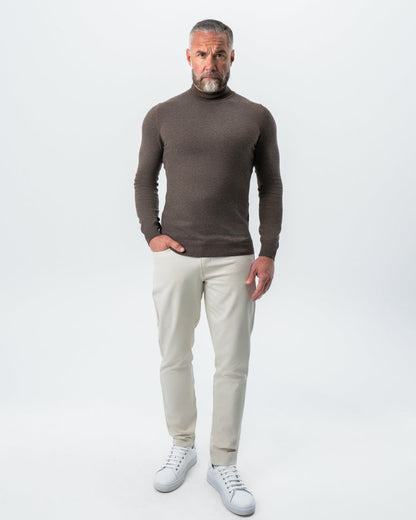 Mid-Weight Wool Turtleneck - Brown | State & Liberty Tops