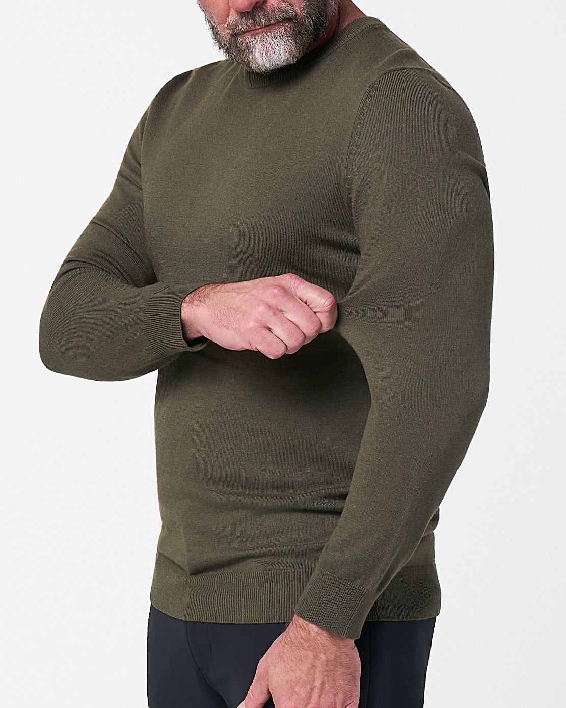 Mid-Weight Wool Crewneck - Olive | State & Liberty Tops
