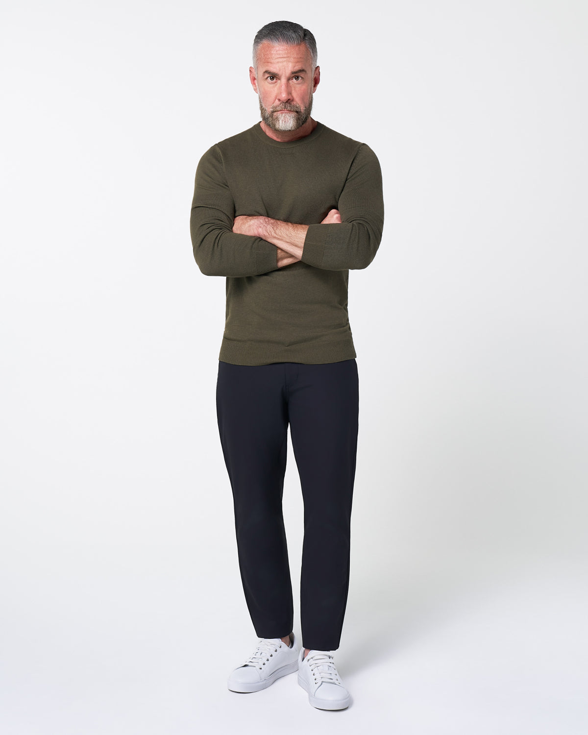 Mid-Weight Wool Crewneck - Olive | State & Liberty Tops