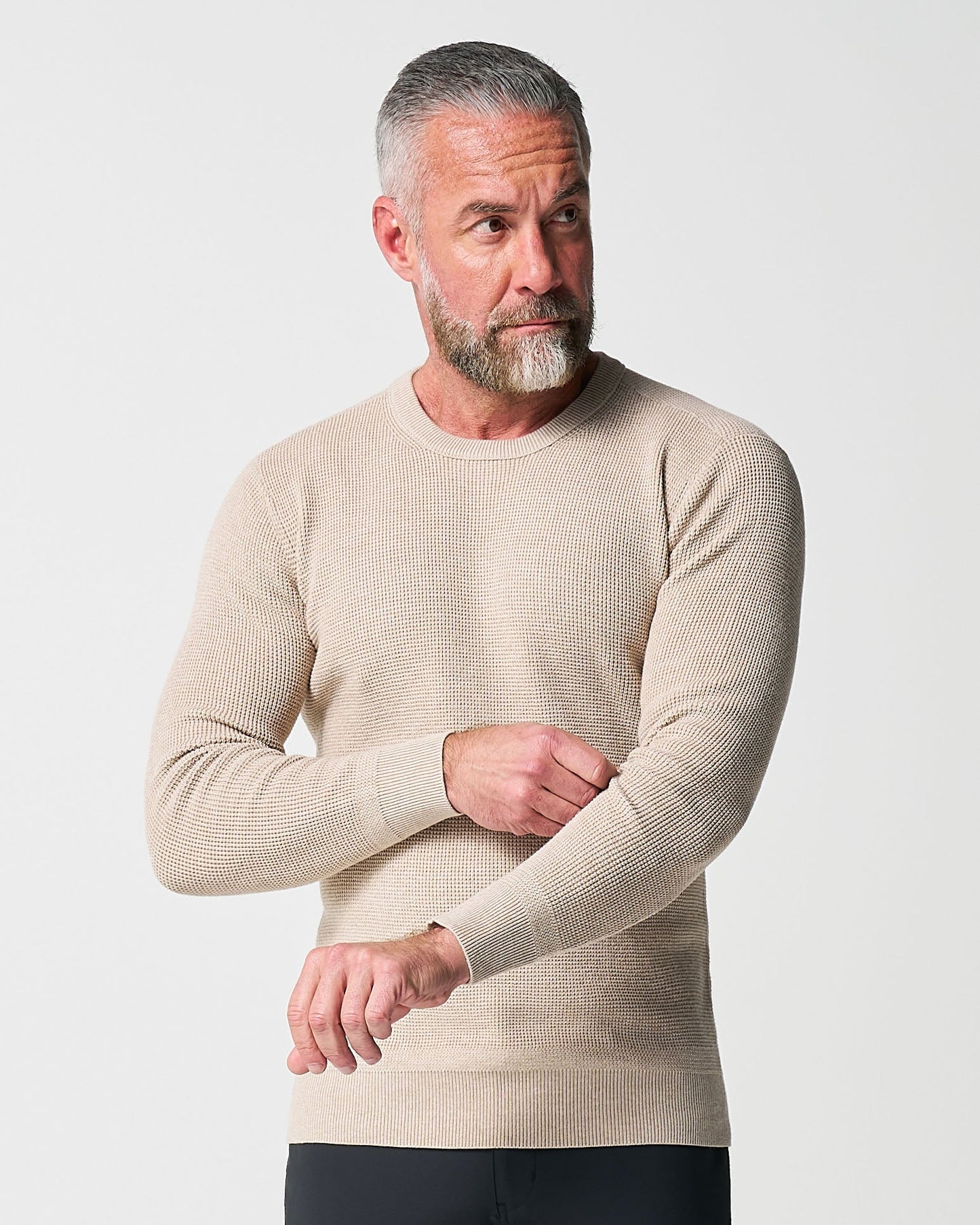 Heavy Knit Crewneck - Tan | State & Liberty Tops