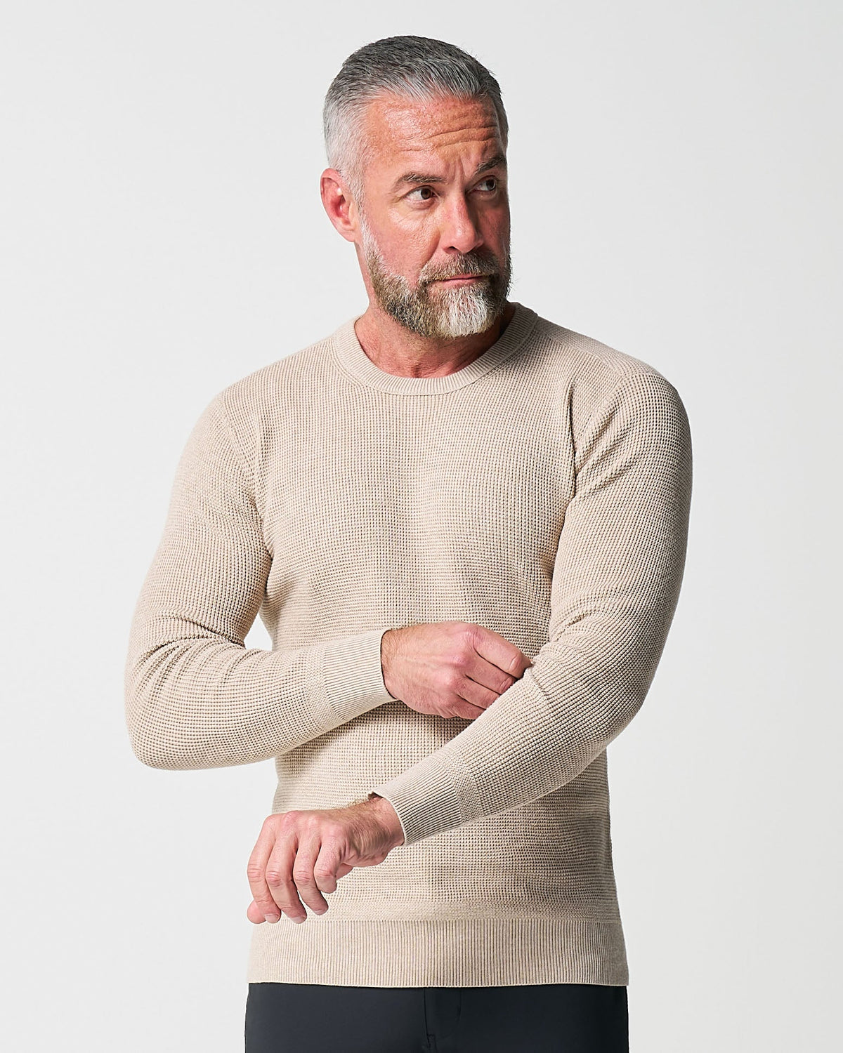 Heavy Knit Crewneck - Tan | State & Liberty Tops