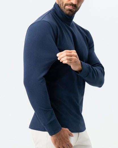 Mock Turtleneck - Navy | State & Liberty Tops
