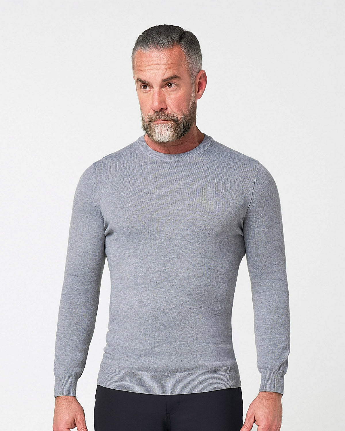 Mid-Weight Wool Crewneck - Grey | State & Liberty Tops