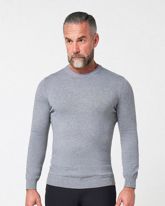 Mid-Weight Wool Crewneck - Grey | State & Liberty Tops
