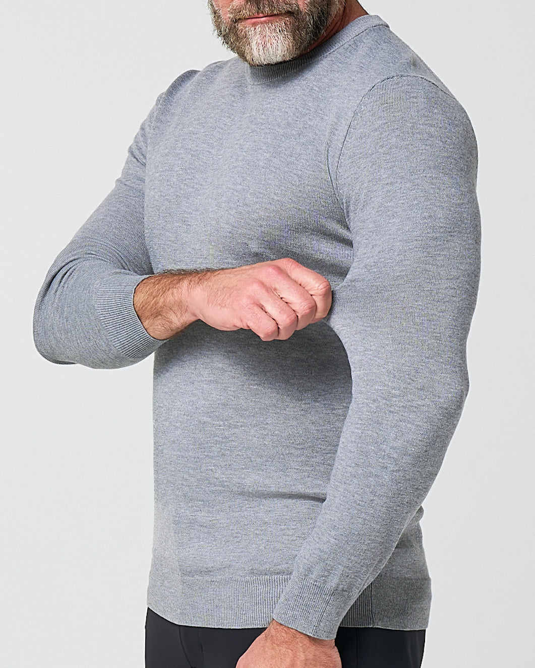 Mid-Weight Wool Crewneck - Grey | State & Liberty Tops