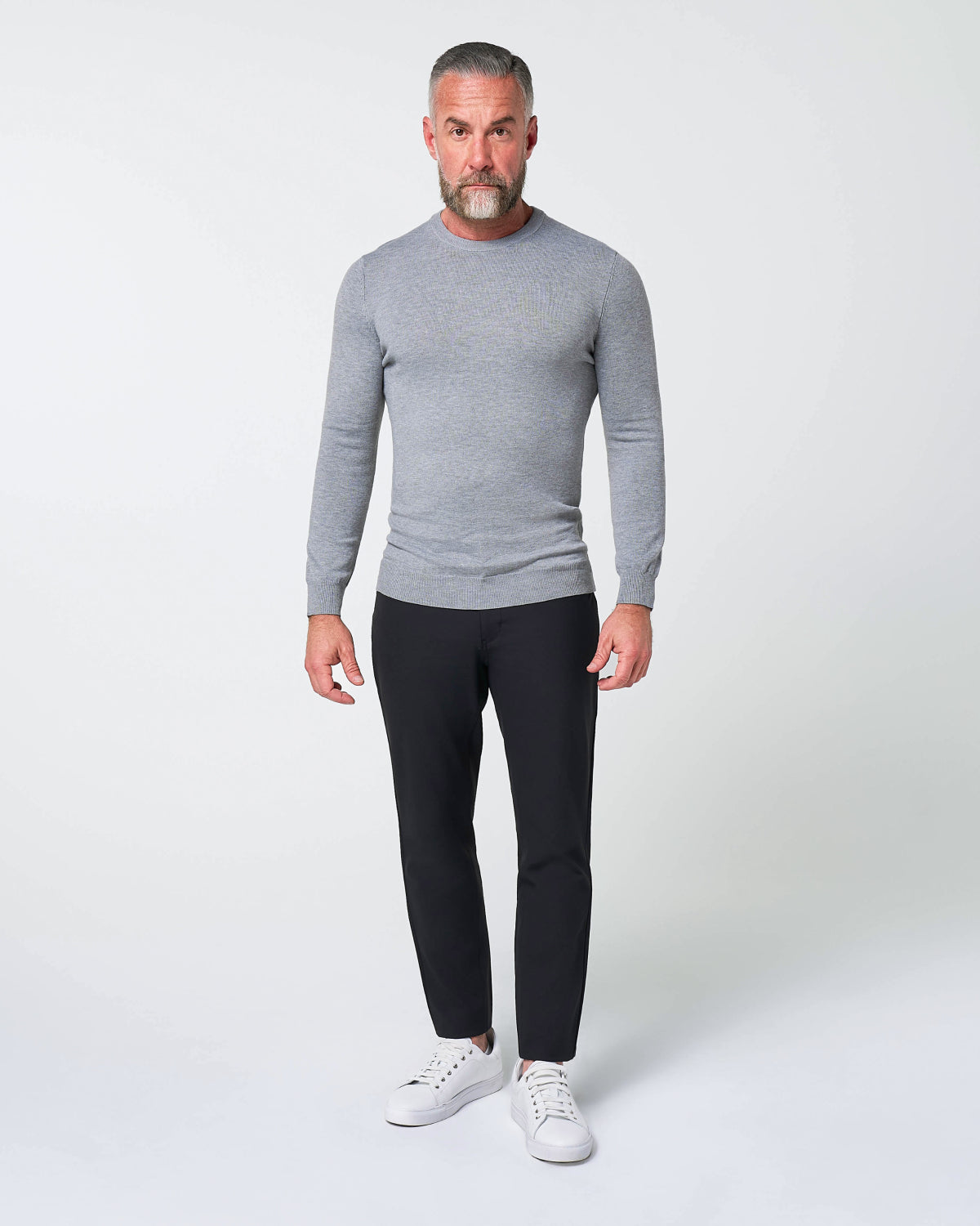 Mid-Weight Wool Crewneck - Grey | State & Liberty Tops