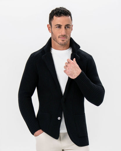 Sweater Blazer - Black | State & Liberty Tops