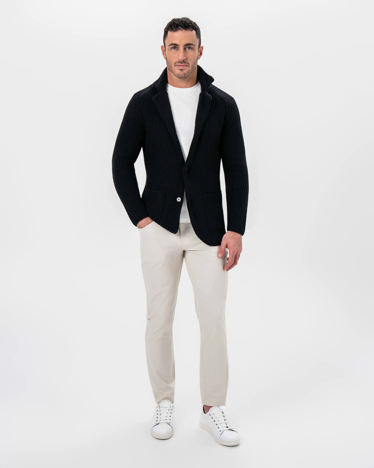 Sweater Blazer - Black | State & Liberty Tops