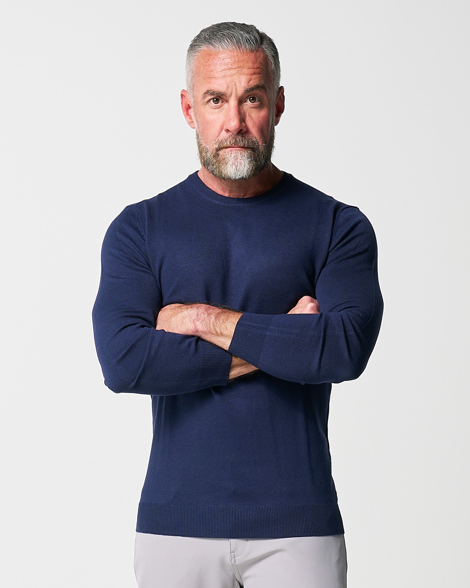 Mid-Weight Wool Crewneck - Navy | State & Liberty Tops