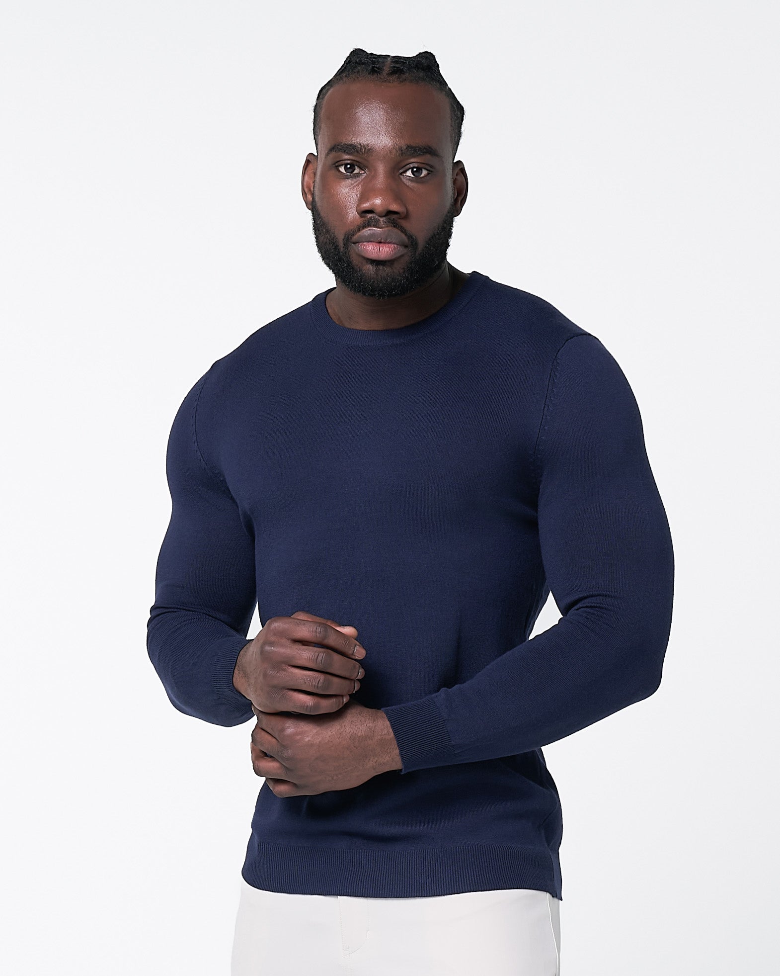 Mid-Weight Wool Crewneck - Navy | State & Liberty Tops