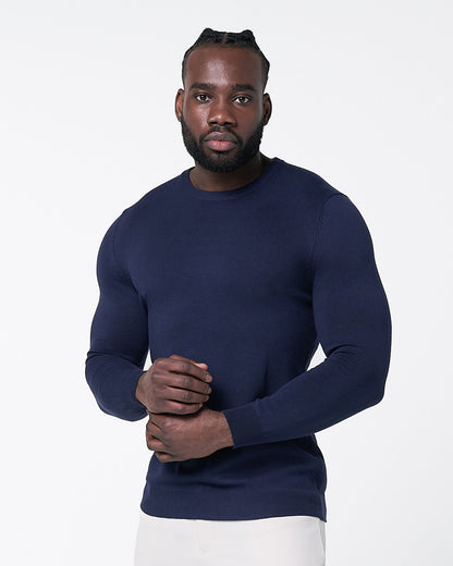 Mid-Weight Wool Crewneck - Navy | State & Liberty Tops