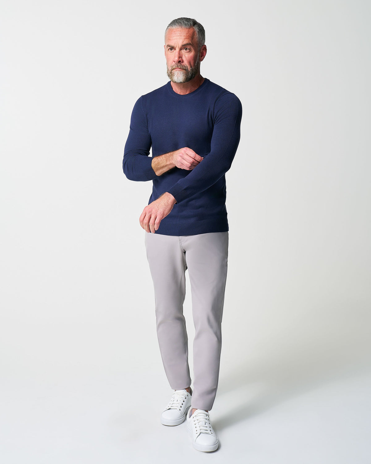 Mid-Weight Wool Crewneck - Navy | State & Liberty Tops
