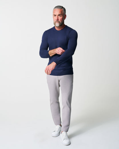 Mid-Weight Wool Crewneck - Navy | State & Liberty Tops
