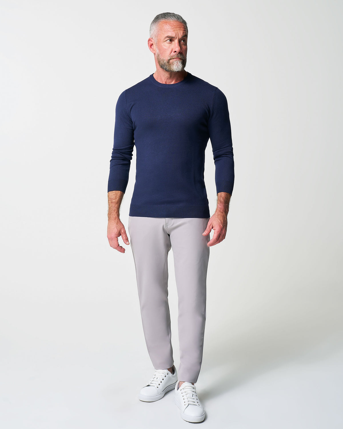 Mid-Weight Wool Crewneck - Navy | State & Liberty Tops
