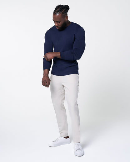 Mid-Weight Wool Crewneck - Navy | State & Liberty Tops
