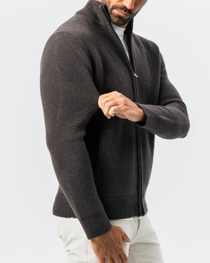 Knit Sweater Bomber - Brown | State & Liberty Tops