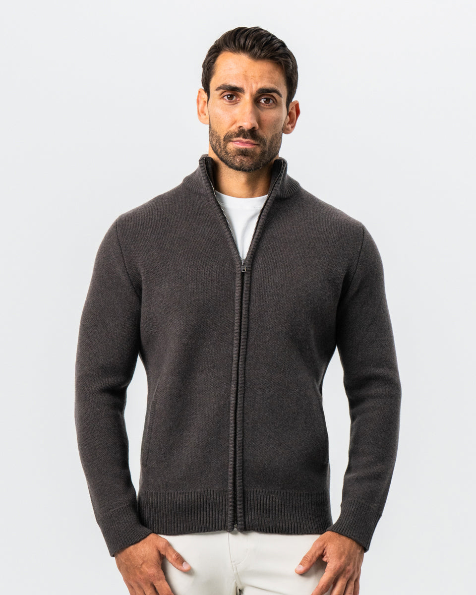 Knit Sweater Bomber - Brown | State & Liberty Tops