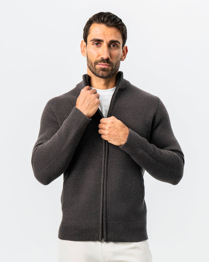 Knit Sweater Bomber - Brown | State & Liberty Tops
