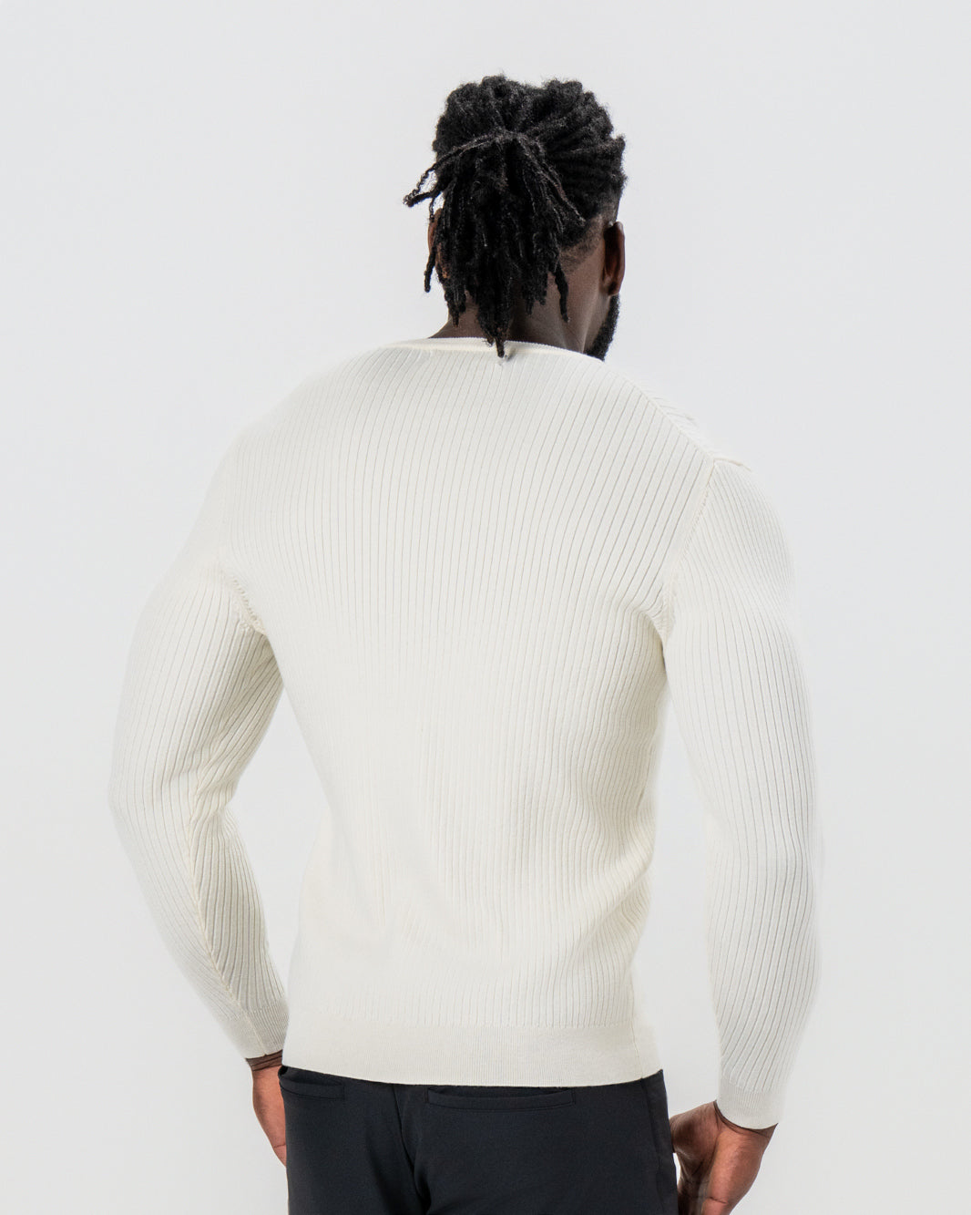 Mid-Weight Ribbed Knit Crewneck Sweater - Cream | State & Liberty Tops