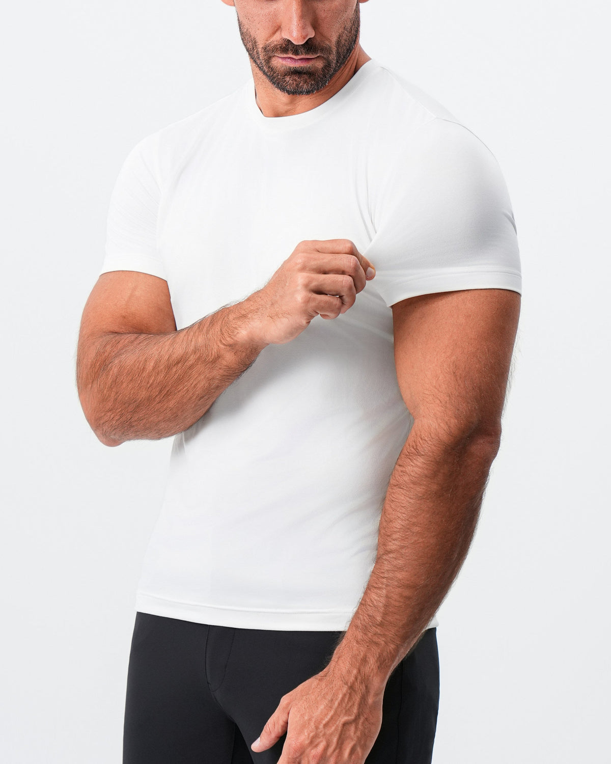 Brushed Mid-Weight Short Sleeve Crewneck - White | State & Liberty Tops