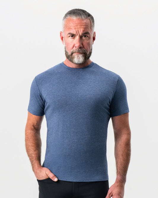 "The Raymond" Storm Blue Short Sleeve Crewneck | State & Liberty Tops