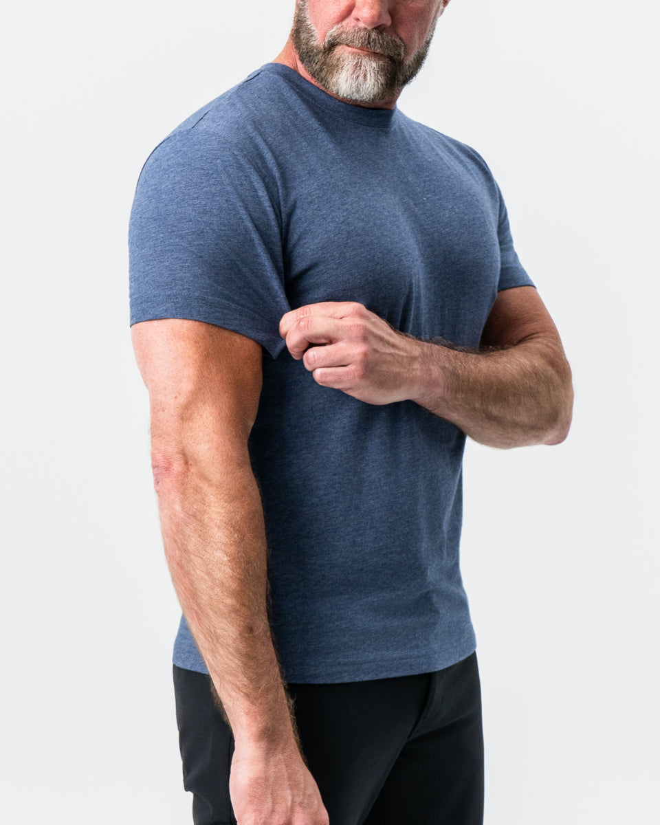 "The Raymond" Storm Blue Short Sleeve Crewneck | State & Liberty Tops