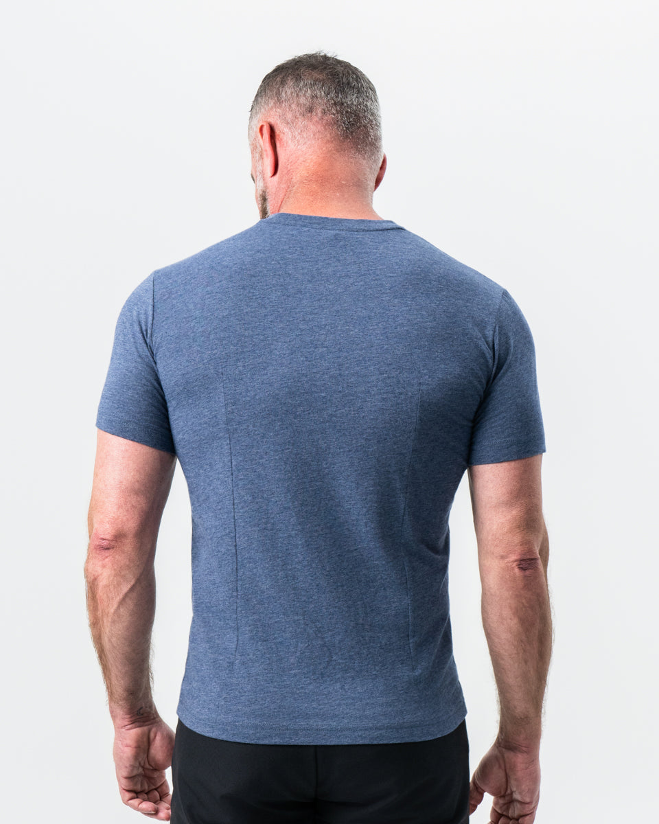 "The Raymond" Storm Blue Short Sleeve Crewneck | State & Liberty Tops