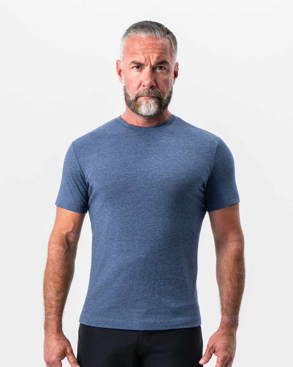 "The Raymond" Storm Blue Short Sleeve Crewneck | State & Liberty Tops