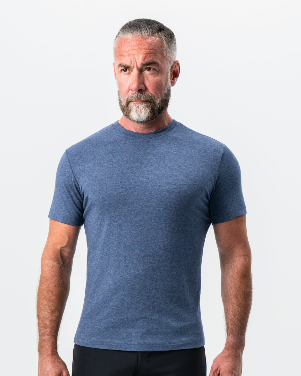 "The Raymond" Storm Blue Short Sleeve Crewneck | State & Liberty Tops