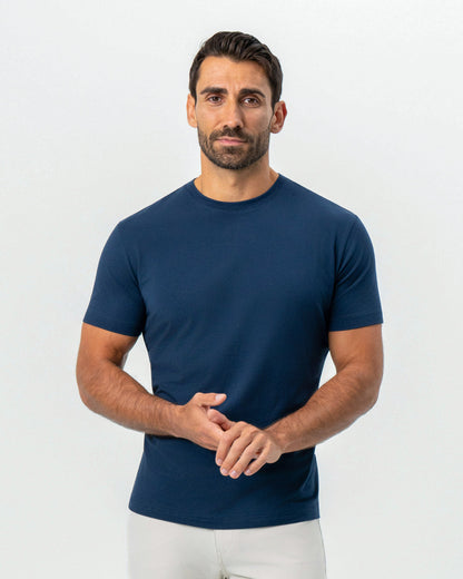 "The Hartford" Navy Short Sleeve Crewneck | State & Liberty Tops