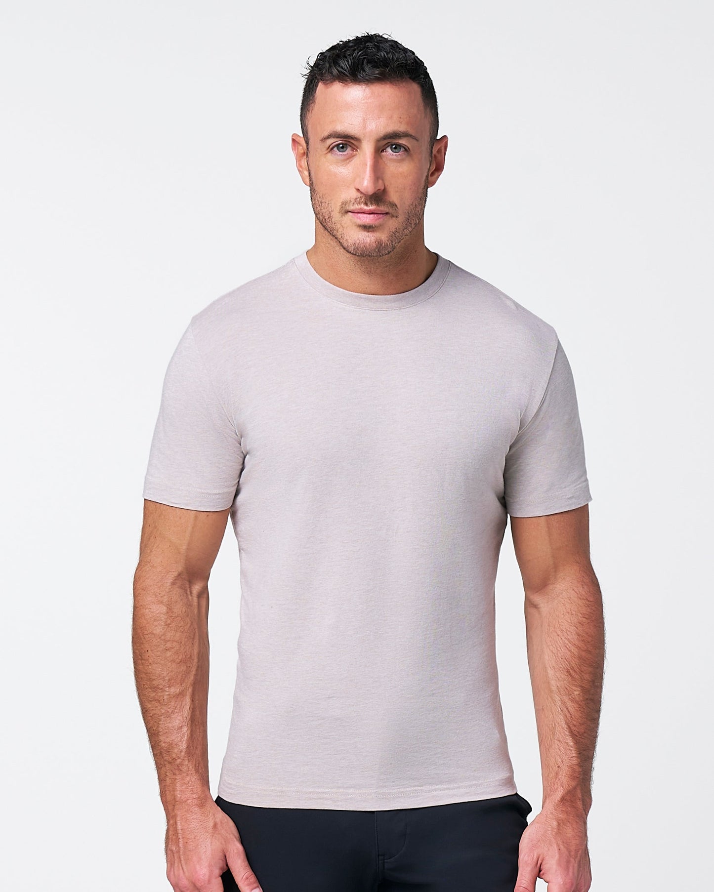 "The Sinclair" Heathered Cream Short Sleeve Crewneck | State & Liberty Tops