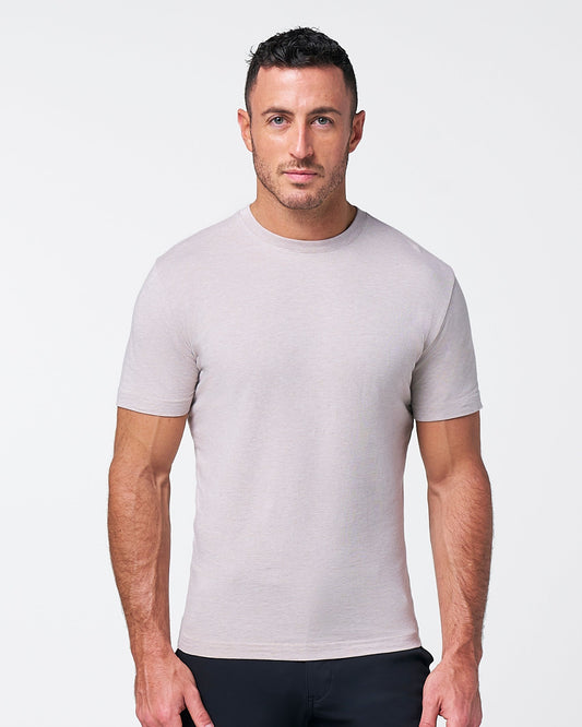 "The Sinclair" Heathered Cream Short Sleeve Crewneck | State & Liberty Tops