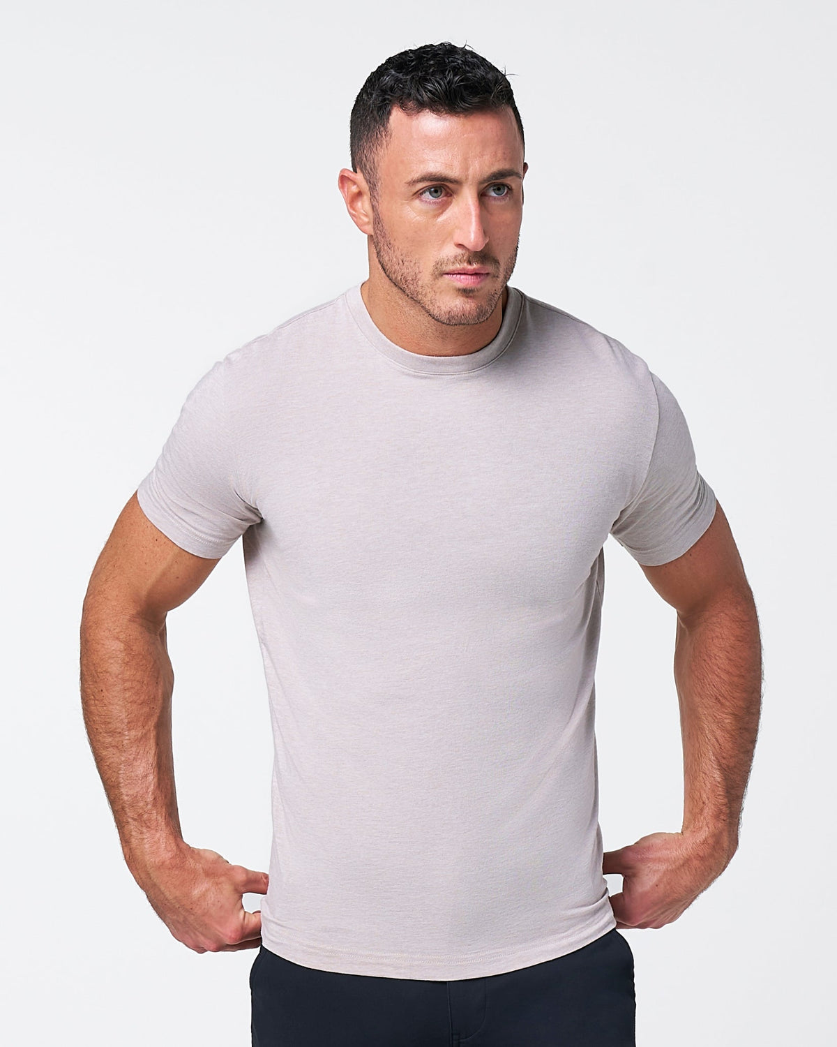 "The Sinclair" Heathered Cream Short Sleeve Crewneck | State & Liberty Tops
