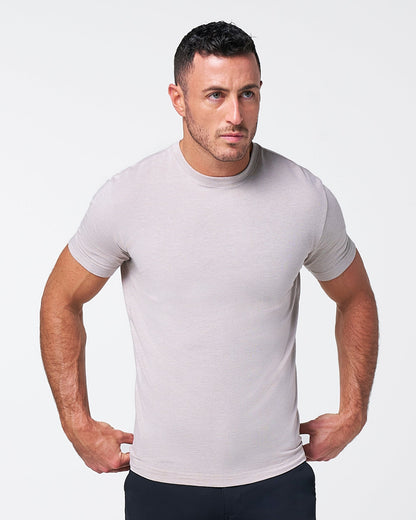 "The Sinclair" Heathered Cream Short Sleeve Crewneck | State & Liberty Tops