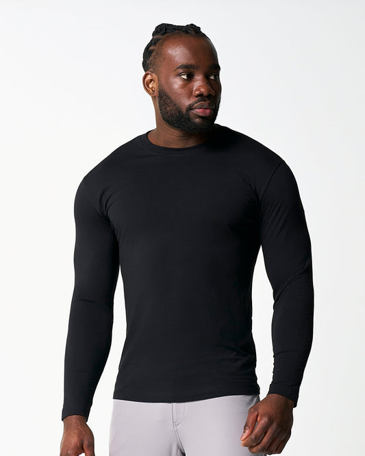 "The Riley" Black Long Sleeve Crewneck | State & Liberty Tops