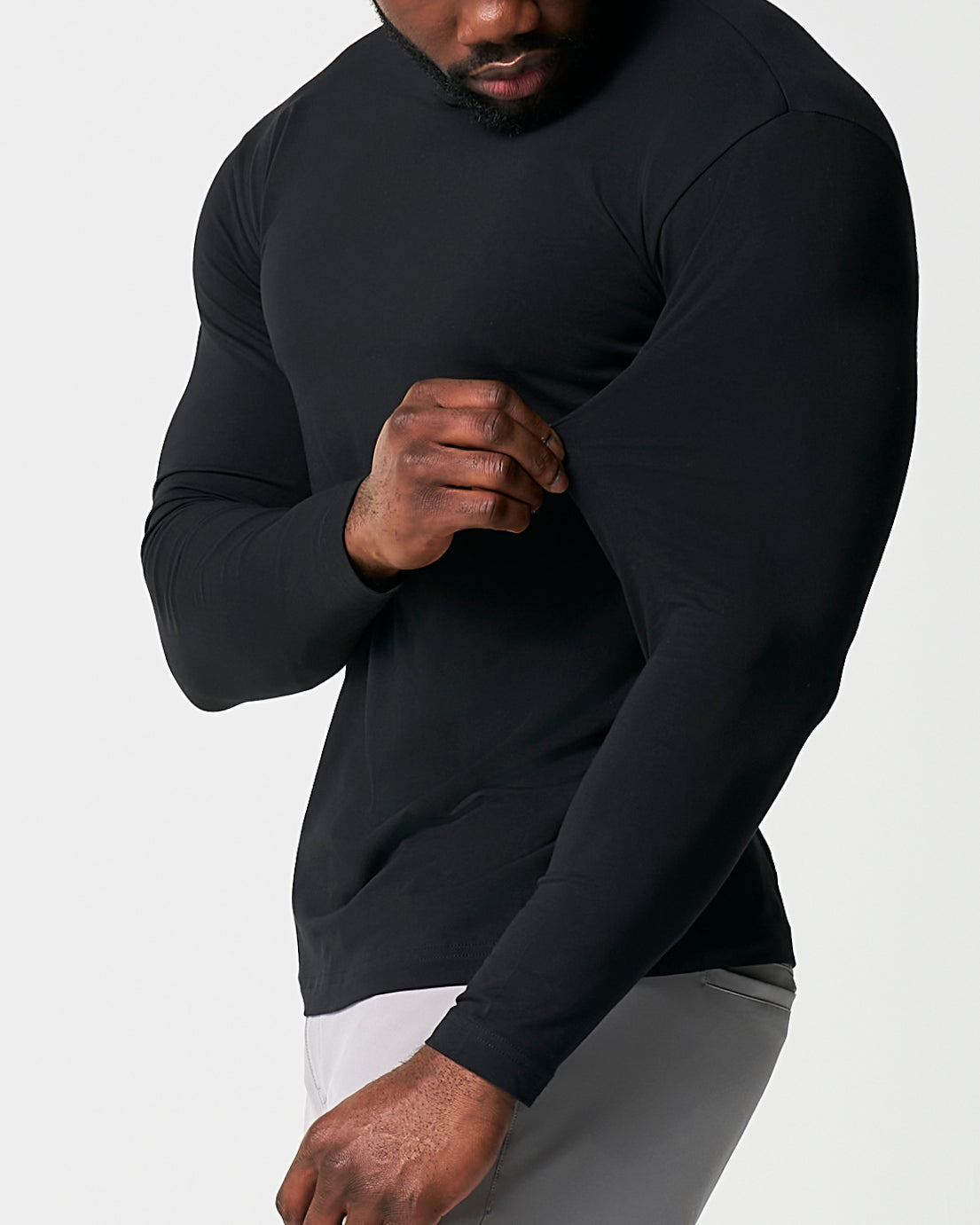 "The Riley" Black Long Sleeve Crewneck | State & Liberty Tops