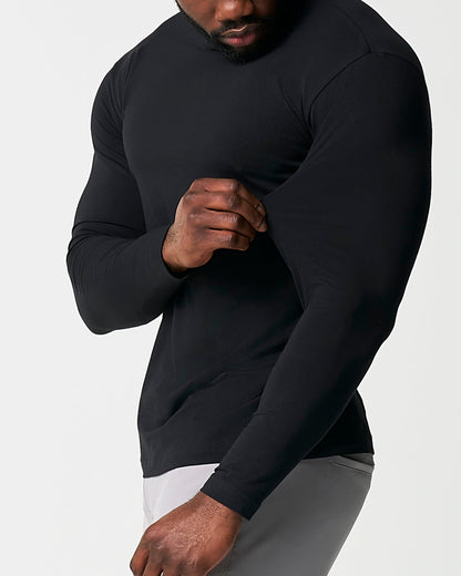 "The Riley" Black Long Sleeve Crewneck | State & Liberty Tops