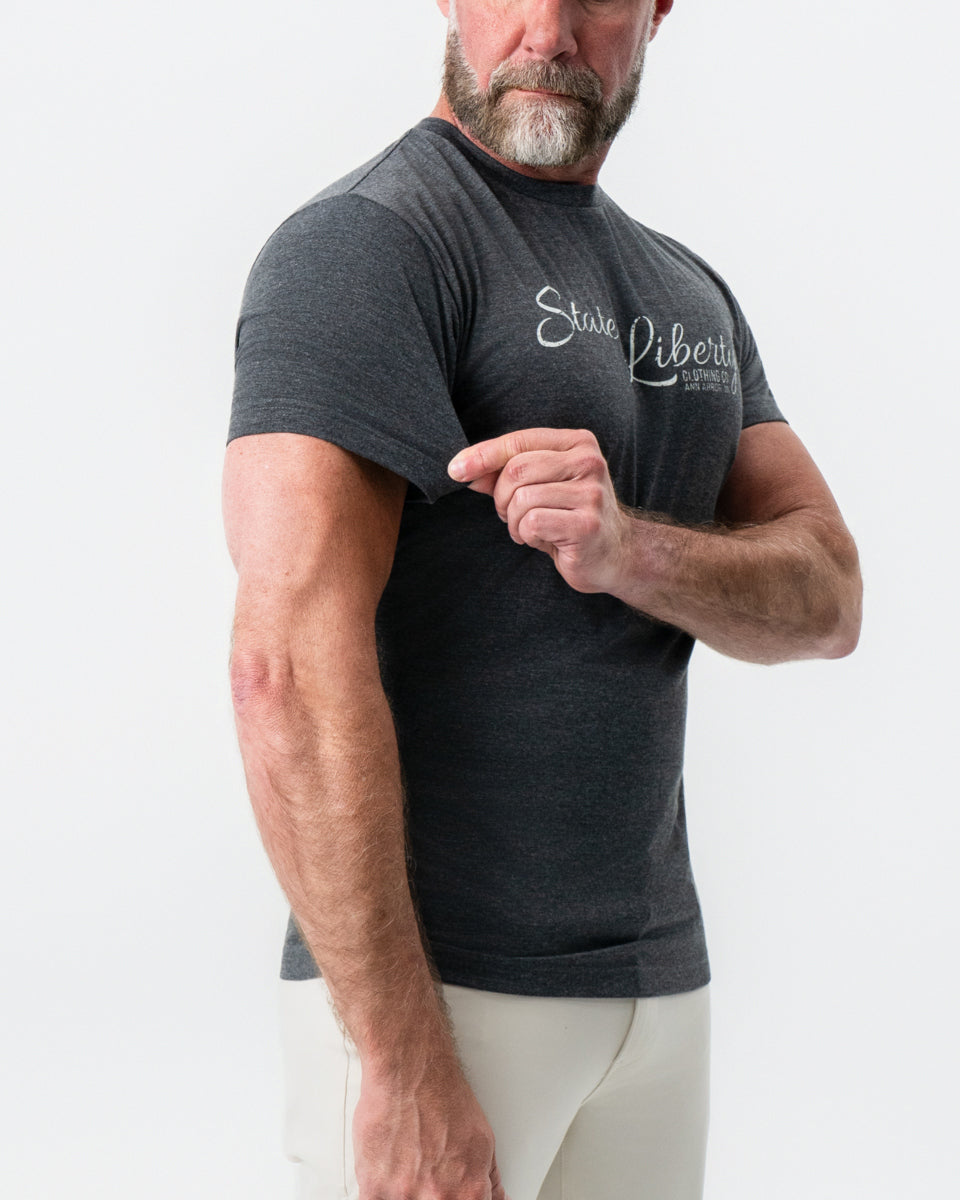 Logo T-Shirt - Charcoal | State & Liberty Tops